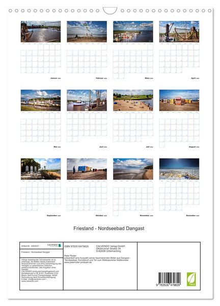 Produktbild: Friesland - Nordseebad Dangast (Wandkalender 2026 DIN A3 hoch), CALVENDO Monatskalender