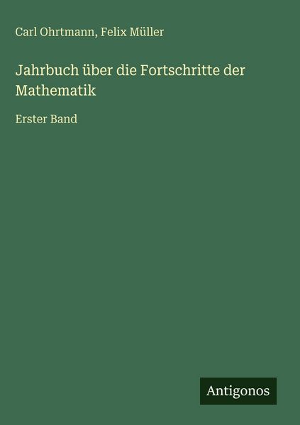 Produktbild: Jahrbuch &uuml;ber die Fortschritte der Mathematik