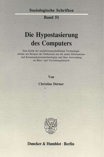 Produktbild: Die Hypostasierung des Computers.
