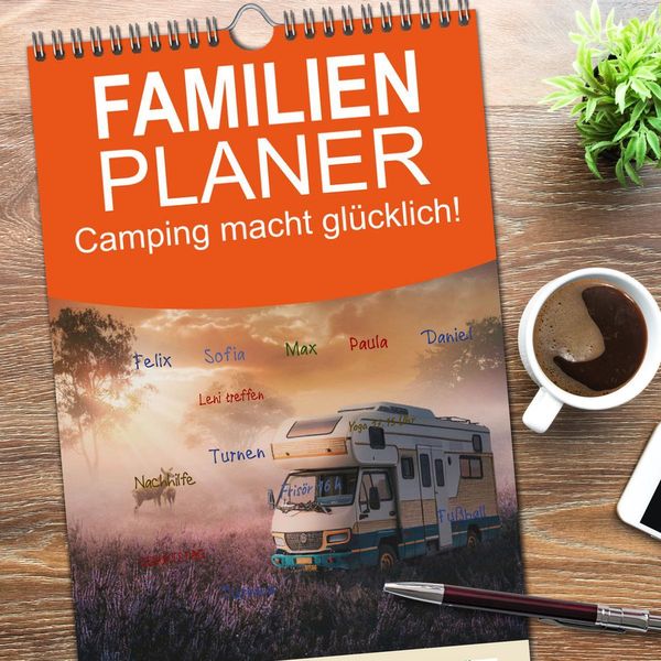 Produktbild: Familienplaner 2026 - Camping macht gl&uuml;cklich! mit 5 Spalten (Wandkalender, 21 x 45 cm) CALVENDO
