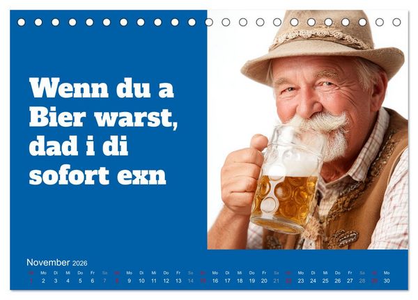 Produktbild: Bayerisch flirten, Gspusi! Bayern Kalender mit Dialekt und Mundart (Tischkalender 2026 DIN A5 quer), CALVENDO Monatskalender
