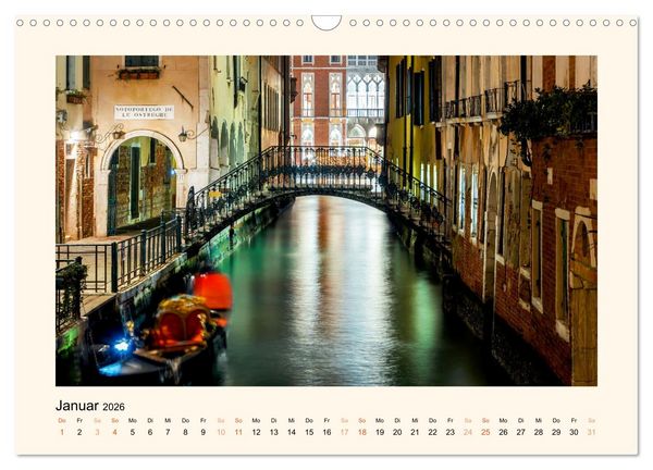 Produktbild: Venedig - Magie bei Nacht (Wandkalender 2026 DIN A3 quer), CALVENDO Monatskalender