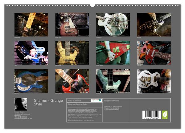 Produktbild: Gitarren - Grunge Style (hochwertiger Premium Wandkalender 2026 DIN A2 quer), Kunstdruck in Hochglanz