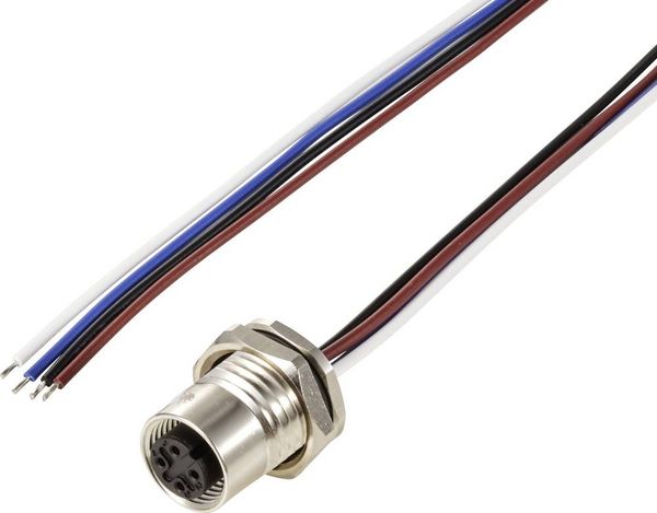 TRU COMPONENTS TC-12833048 Sensor/Aktor Einbaubuchse M12 Buchse, Einbau 0.5 m Polzahl Sensoren: 4 1 St.