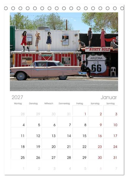 Produktbild: Tischplaner 2027 - Route 66 im S&uuml;dwesten (A5 Tischkalender zum Aufstellen) CALVENDO