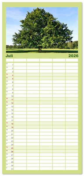 Produktbild: Familienplaner 2026 - Die Buche: 12 Baumportr&auml;ts mit 5 Spalten (Wandkalender, 21 x 45 cm) CALVENDO