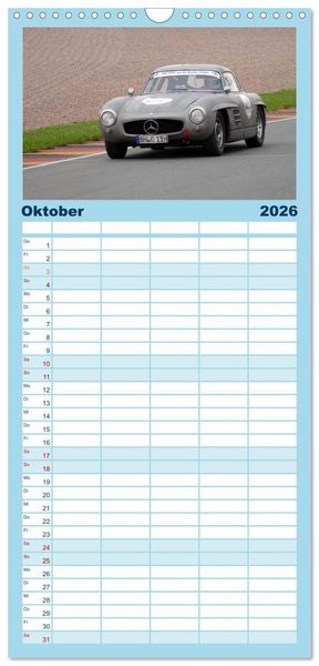 Produktbild: Familienplaner 2026 - Sachsenring Classic mit 5 Spalten (Wandkalender, 21 x 45 cm) CALVENDO