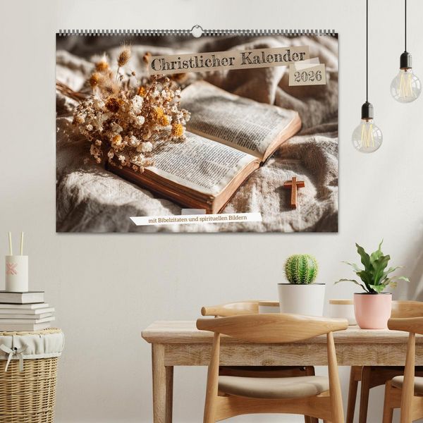 Produktbild: Christlicher Kalender mit Bibelzitaten und spirituellen Bildern (Wandkalender 2026 DIN A2 quer), CALVENDO Monatskalender