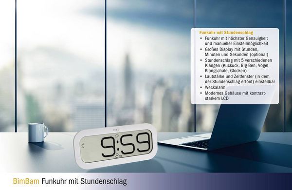 Produktbild: TFA Dostmann 60.4514.02 Funk Wanduhr 2.8mm x 32.1mm x 14mm Wei&szlig;