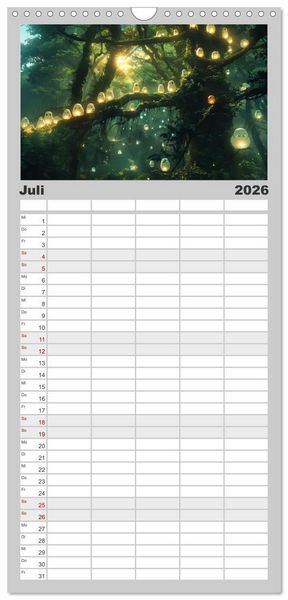 Produktbild: Familienplaner 2026 - Begegnungen im Anime Zauberland mit 5 Spalten (Wandkalender, 21 x 45 cm) CALVENDO