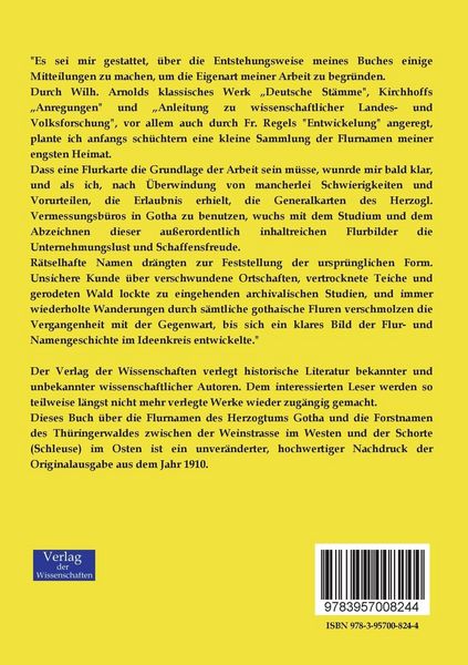 Produktbild: Die Flurnamen des Herzogtums Gotha und die Forstnamen des Th&uuml;ringerwaldes