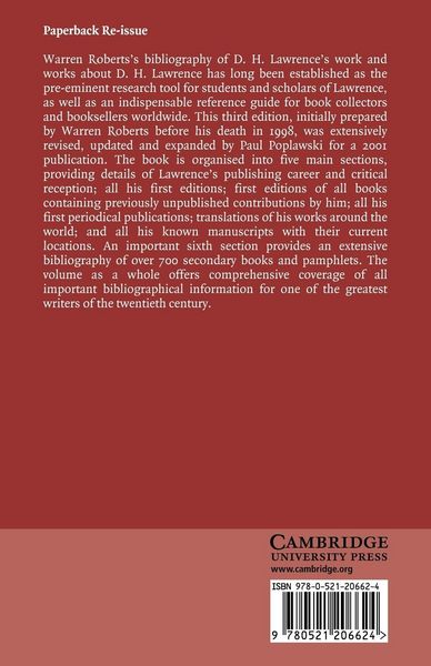 Produktbild: A Bibliography of D. H. Lawrence