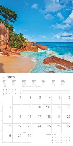Produktbild: Summer Dreams 2026 - Broschürenkalender 30x30 cm (30x60 geöffnet) - Kalender mit Platz für Notizen - Bildkalender - Wandplaner - Alpha Edition