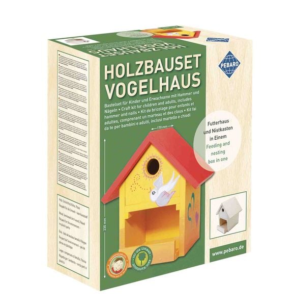 Produktbild: PEBARO 466 - DIY Holzbauset Vogelhaus, Futterhaus und Nistkasten in Einem