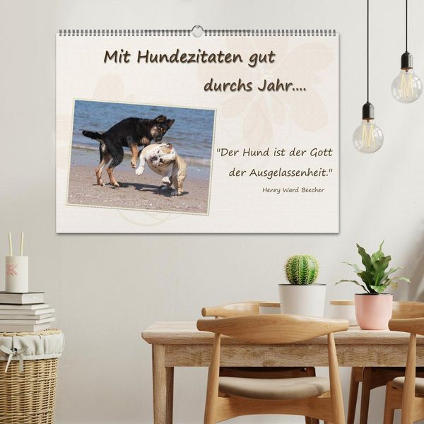 Produktbild: Mit Hundezitaten gut durchs Jahr (Wandkalender 2026 DIN A2 quer), CALVENDO Monatskalender