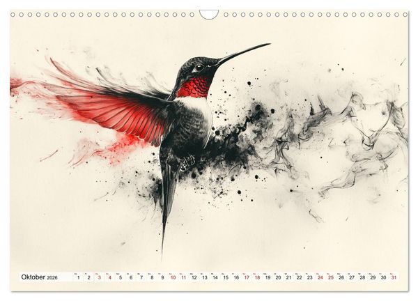 Produktbild: Fliegende Kunstwerke - Kolibris (Wandkalender 2026 DIN A3 quer), CALVENDO Monatskalender