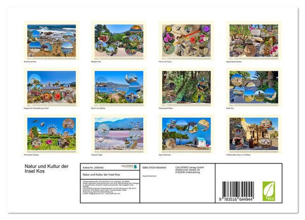 Produktbild: Natur und Kultur der Insel Kos (Wandkalender 2026 DIN A4 quer), CALVENDO Monatskalender