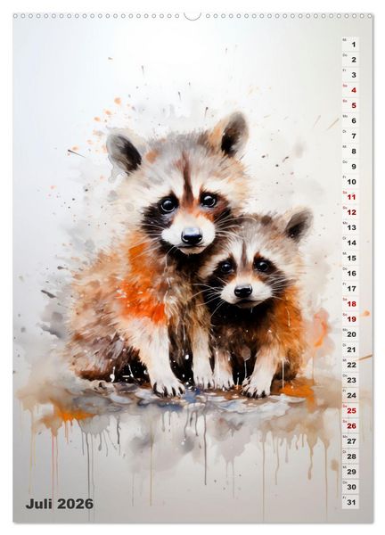 Produktbild: Niedliche Tierfamilien (Wandkalender 2026 DIN A2 hoch), CALVENDO Monatskalender