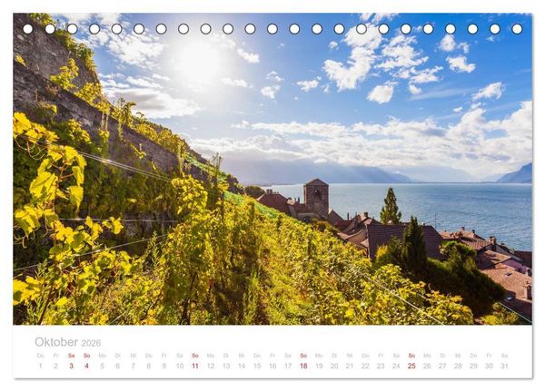 Produktbild: GENFER SEE Das Schweizer Ufer (Tischkalender 2026 DIN A5 quer), CALVENDO Monatskalender