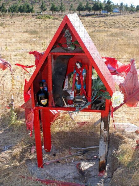 Produktbild: CALVENDO Puzzle Stra&szlig;enaltar in Patagonien | 1000 Teile Lege-Gr&ouml;&szlig;e 64x48cm Foto-Puzzle f&uuml;r gl&uuml;ckliche Stunden