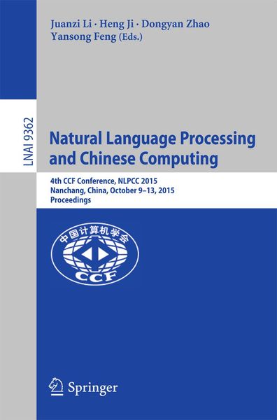 Produktbild: Natural Language Processing and Chinese Computing