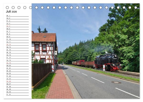 Produktbild: Schmalspurbahnen im Harz (Tischkalender 2026 DIN A5 quer), CALVENDO Monatskalender
