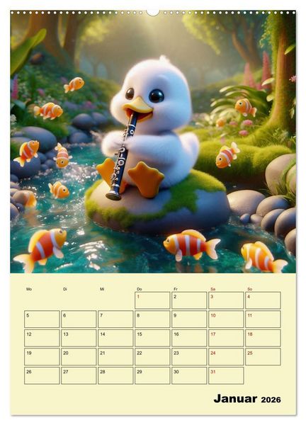 Produktbild: Waldtiere machen Musik (hochwertiger Premium Wandkalender 2026 DIN A2 hoch), Kunstdruck in Hochglanz
