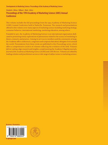 Produktbild: Proceedings of the 1994 Academy of Marketing Science (AMS) Annual Conference