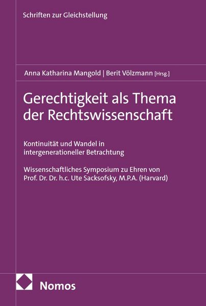 Produktbild: Gerechtigkeit als Thema der Rechtswissenschaft