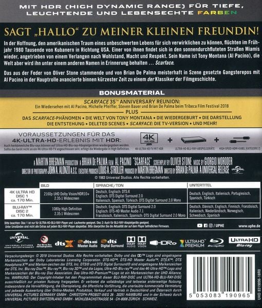 Produktbild: Scarface (1983) - Gold Edition (4K Ultra HD) (+ Blu-ray 2D)