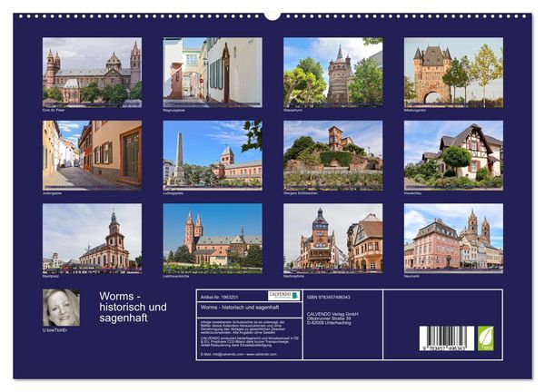 Produktbild: Worms - historisch und sagenhaft (hochwertiger Premium Wandkalender 2026 DIN A2 quer), Kunstdruck in Hochglanz
