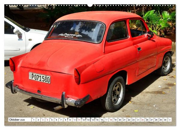 Produktbild: SKODA IN KUBA - Oldtimer der CSSR (hochwertiger Premium Wandkalender 2026 DIN A2 quer), Kunstdruck in Hochglanz