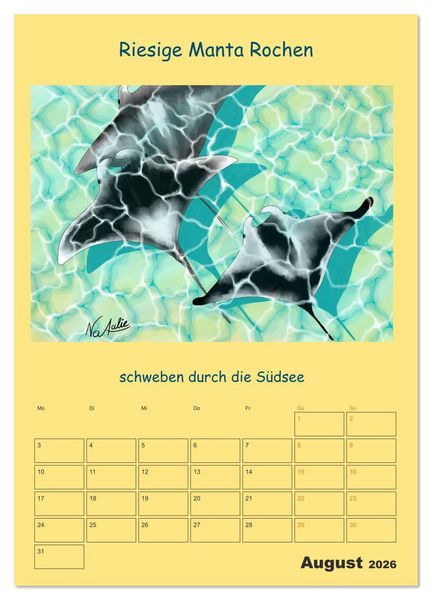 Produktbild: Wasserbewohner (Wandkalender 2026 DIN A2 hoch), CALVENDO Monatskalender