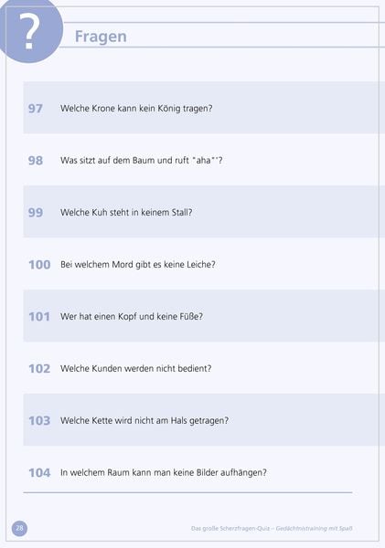 Produktbild: Das gro&szlig;e Scherzfragen-Quiz f&uuml;r Senioren