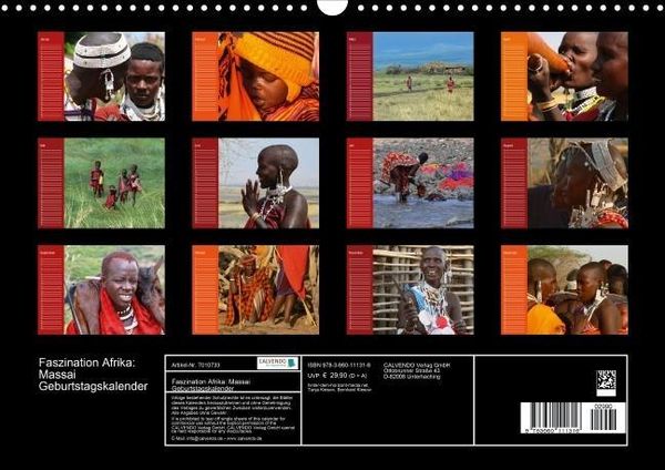 Produktbild: Faszination Afrika: Massai Geburtstagskalender (Wandkalender immerw&auml;hrend DIN A4 quer)
