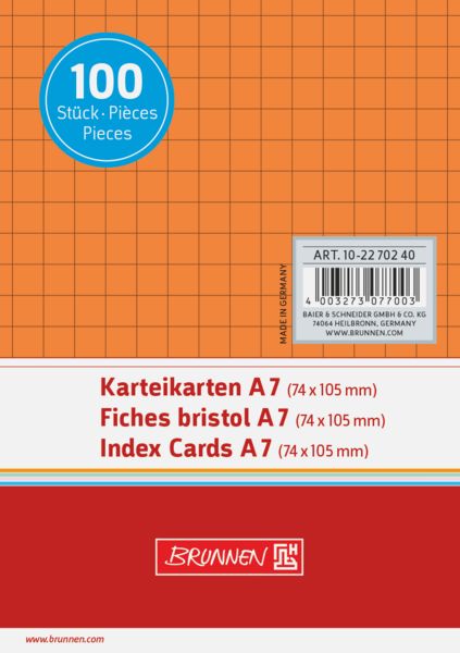 Produktbild: Brunnen Karteikarte A7 kar or 100St