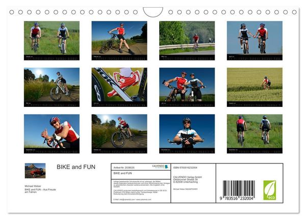 Produktbild: BIKE and FUN (Wandkalender 2026 DIN A4 quer), CALVENDO Monatskalender