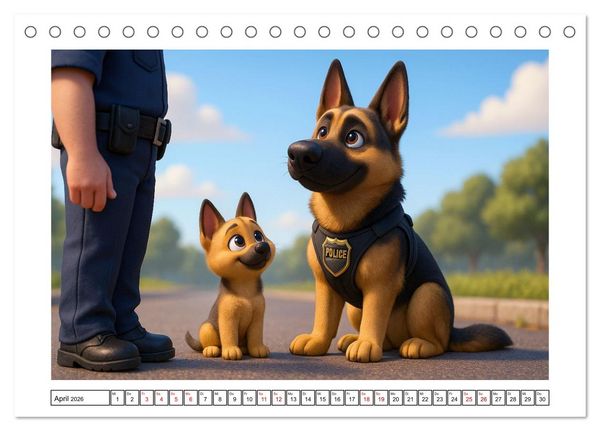 Produktbild: Sch&auml;ferhund im fr&ouml;hlichen Dienst (Tischkalender 2026 DIN A5 quer), CALVENDO Monatskalender