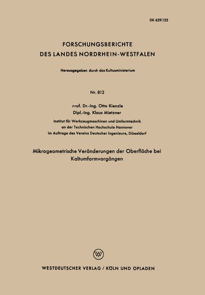 Produktbild: Mikrogeometrische Ver&auml;nderungen der Oberfl&auml;che bei Kaltumformvorg&auml;ngen