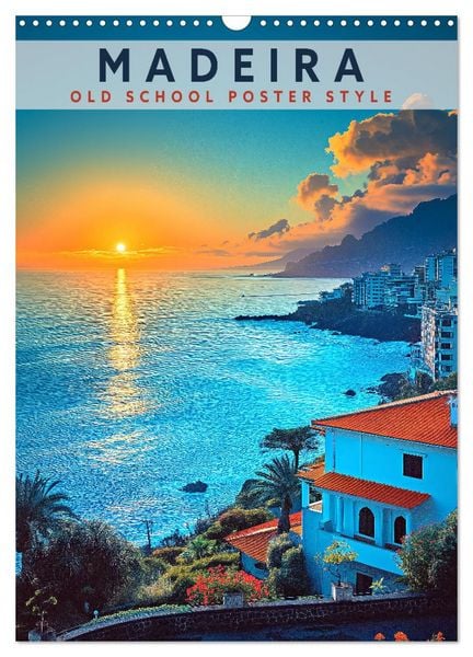 Produktbild: Madeira - Old School Poster Style (Wandkalender 2026 DIN A3 hoch), CALVENDO Monatskalender