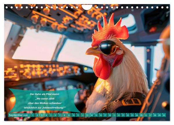 Produktbild: Der tierisch lustige Piloten-Kalender (Wandkalender 2026 DIN A4 quer), CALVENDO Monatskalender