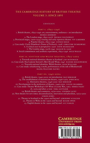 Produktbild: The Cambridge History of British Theatre