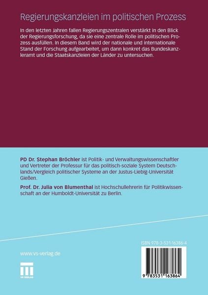 Produktbild: Regierungskanzleien im politischen Prozess