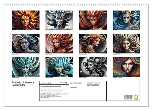 Produktbild: Fantasie Universum Sch&ouml;nheiten (Wandkalender 2026 DIN A2 quer), CALVENDO Monatskalender