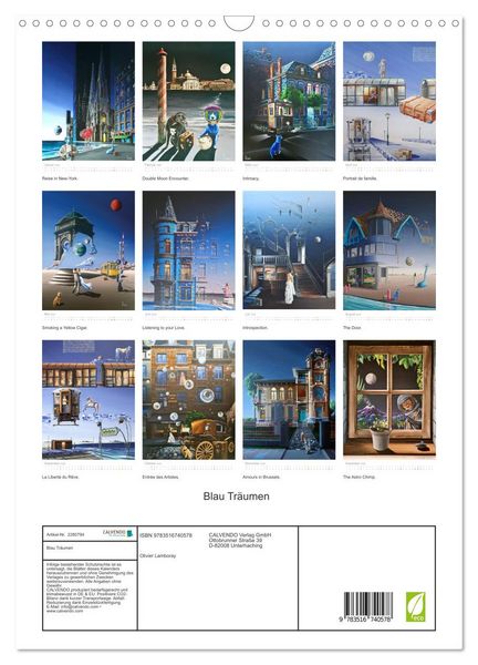 Produktbild: Blau Tr&auml;umen (Wandkalender 2026 DIN A3 hoch), CALVENDO Monatskalender