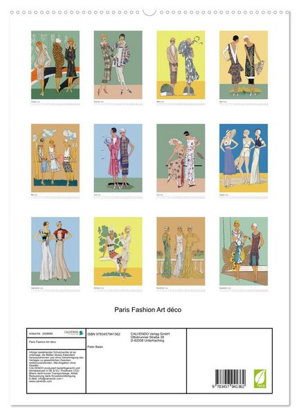 Produktbild: Paris Fashion Art d&eacute;co (hochwertiger Premium Wandkalender 2026 DIN A2 hoch), Kunstdruck in Hochglanz