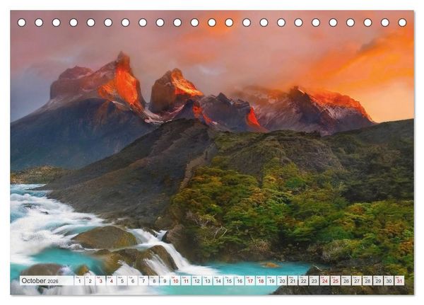 Produktbild: Patagonia, Argentina and Chile National Parks (Desk Calendar 2026 DIN A5 landscape), CALVENDO 12 Month DeskCalendar