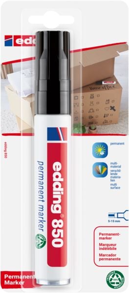 Edding 850 Permanentmarker Schwarz 5-16mm Blister
