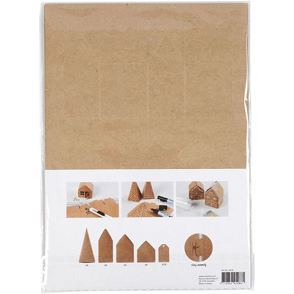 Produktbild: Creativ Company Gestanzte H&auml;user und B&auml;ume aus Karton, H 5,7-10 cm cm, 1 Set