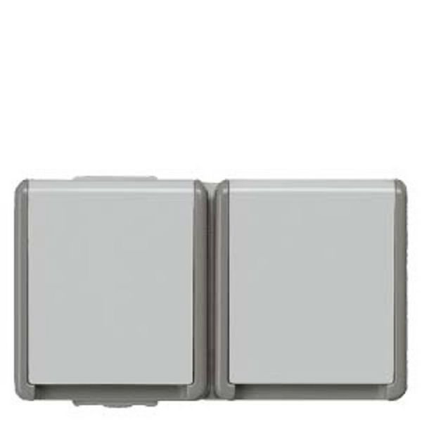 Produktbild: Siemens DELTA fl&auml;che IP44 Schuko-Steckdose mit erh&ouml;htem Ber&uuml;hrungsschutz 5UB4725